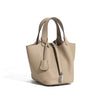 Women's Leather Bucket Bag – Basket-Style Drawstring Handbag, Mommy Bag for Bridal & Wedding