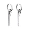 Unisex Gothic Cross Stainless Steel Drop Stud Earrings - Punk Rock Hip Hop Street Jewelry, 1 Pair