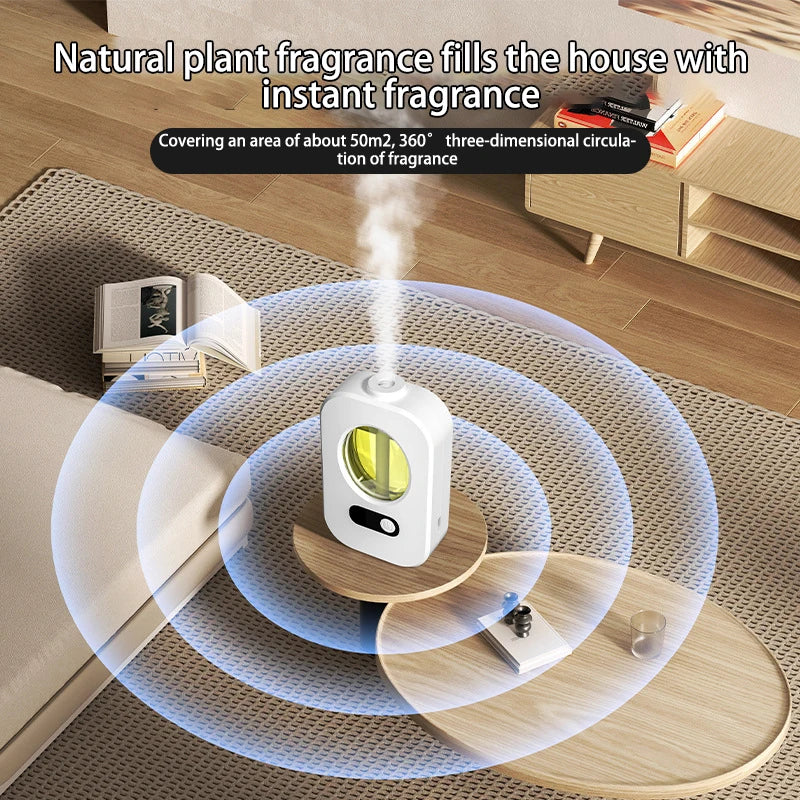Automatic Aromatherapy Diffuser 40ml USB Rechargeable Ultrasonic Air Freshener – Wall or Desktop for Bathroom & Toilet