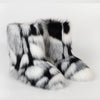 Women's Mid-Calf Faux Fox Fur Snow Boots, Plush Warm Slip-On Furry Winter Boots