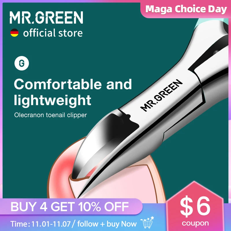 MR.GREEN Ingrown Toenail Clippers – Stainless Steel Precision Toenail Cutter for Thick Nails