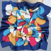 70 x 70 cm (27.6 x 27.6 in) Floral Satin-Look Polyester Square Scarf - Women's Headscarf, Hijab, Hair Band & Wrist Wrap