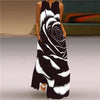 Elegant Sunflower 3D Floral Maxi Dress – Sleeveless V-Neck Summer Beach Sundress for Women