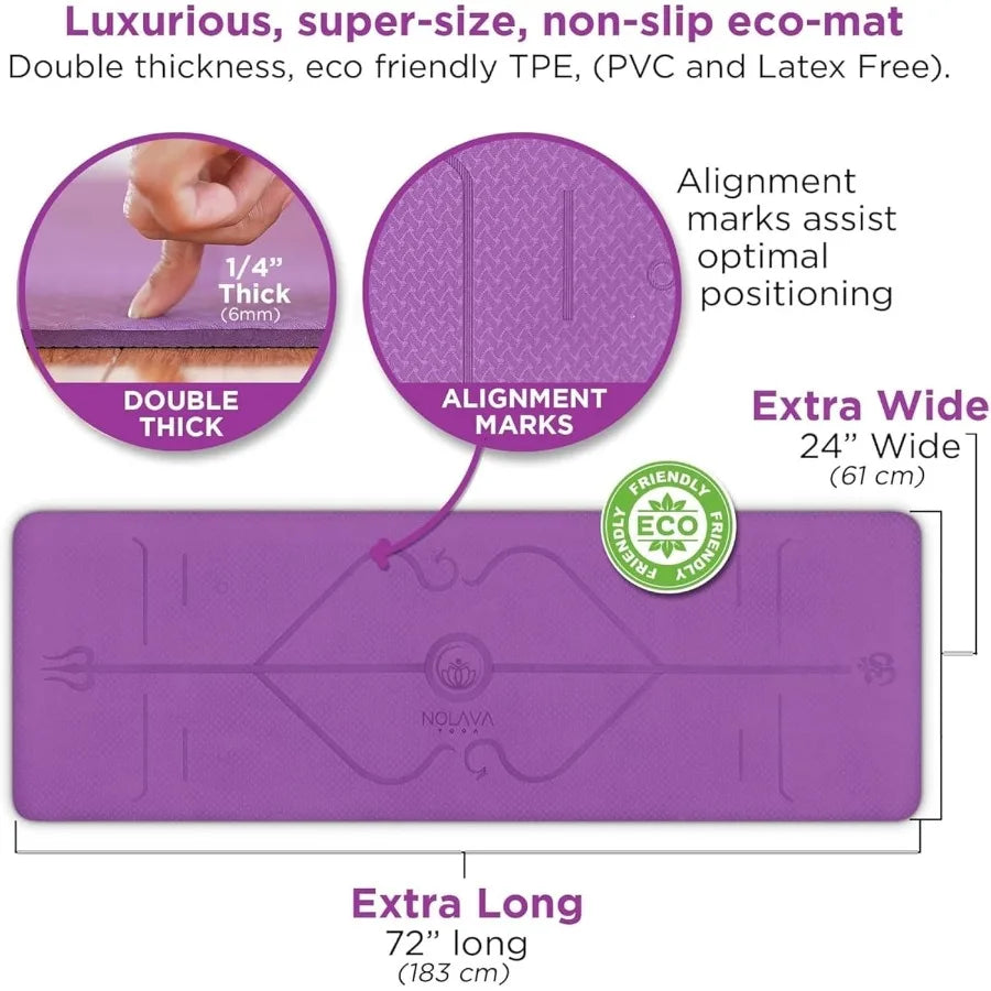 TPE Yoga Mat Set — Non-Slip Eco-Friendly 6pc or 7pc Pilates & Yoga Kit with Blocks, Strap and Accessories