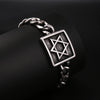 Viking Rune Wolf Celtic Knot Stainless Steel Bracelet for Men Nordic Link Chain