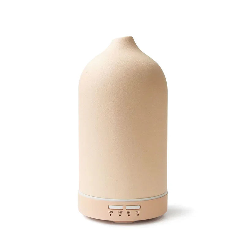 Ceramic Ultrasonic Aromatherapy Diffuser - Cool Mist Humidifier with Timer, Night Light & Auto-Off