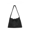 Large Capacity Woven Bucket Crossbody Shoulder Bag for Women PU Leather Messenger