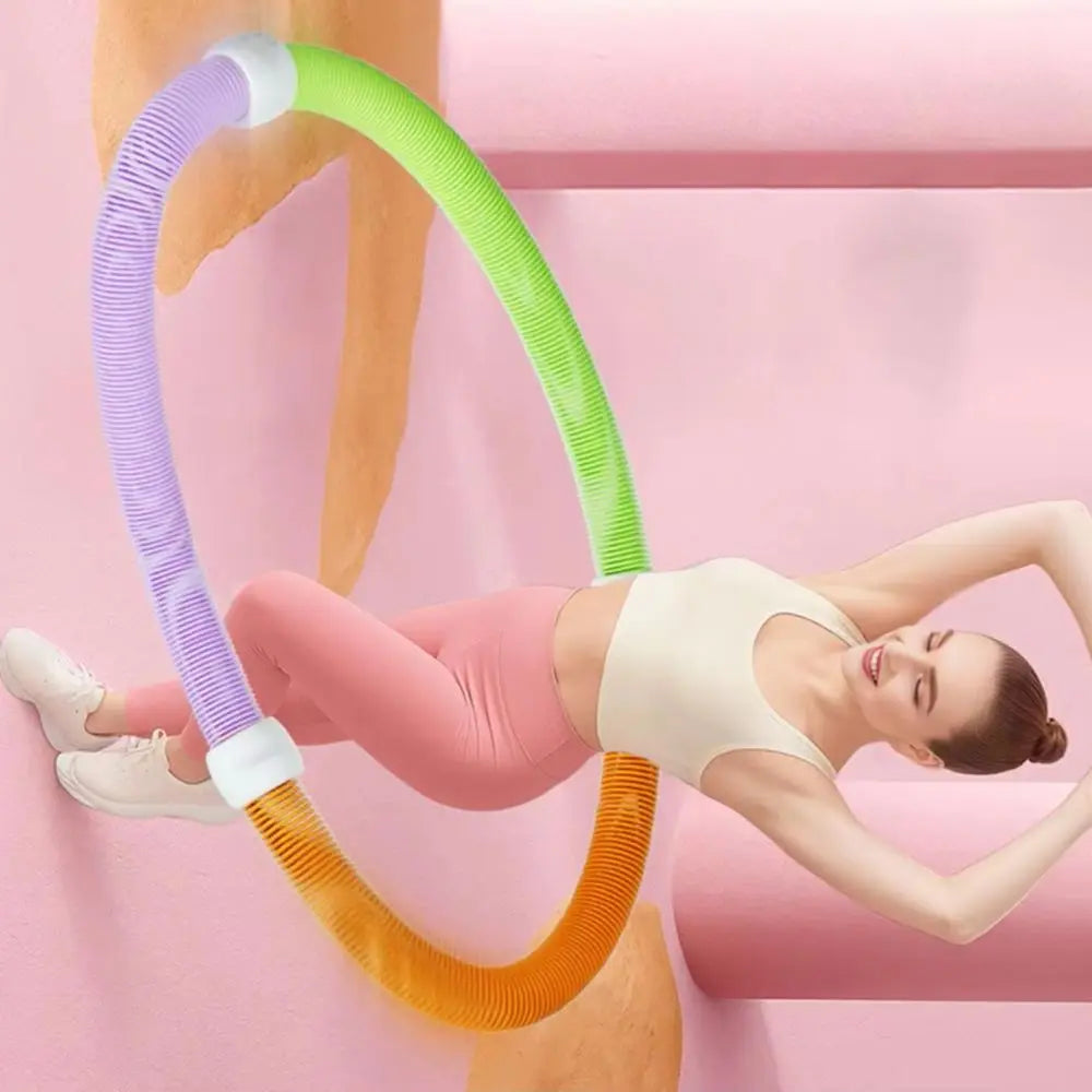 Foldable PVC Weighted Hula Hoop – Removable Spring Fitness Hoop, 3 Sizes S/M/L (1–1.5 kg | 2.2–3.3 lb) Portable Waist Trainer for Home Workout