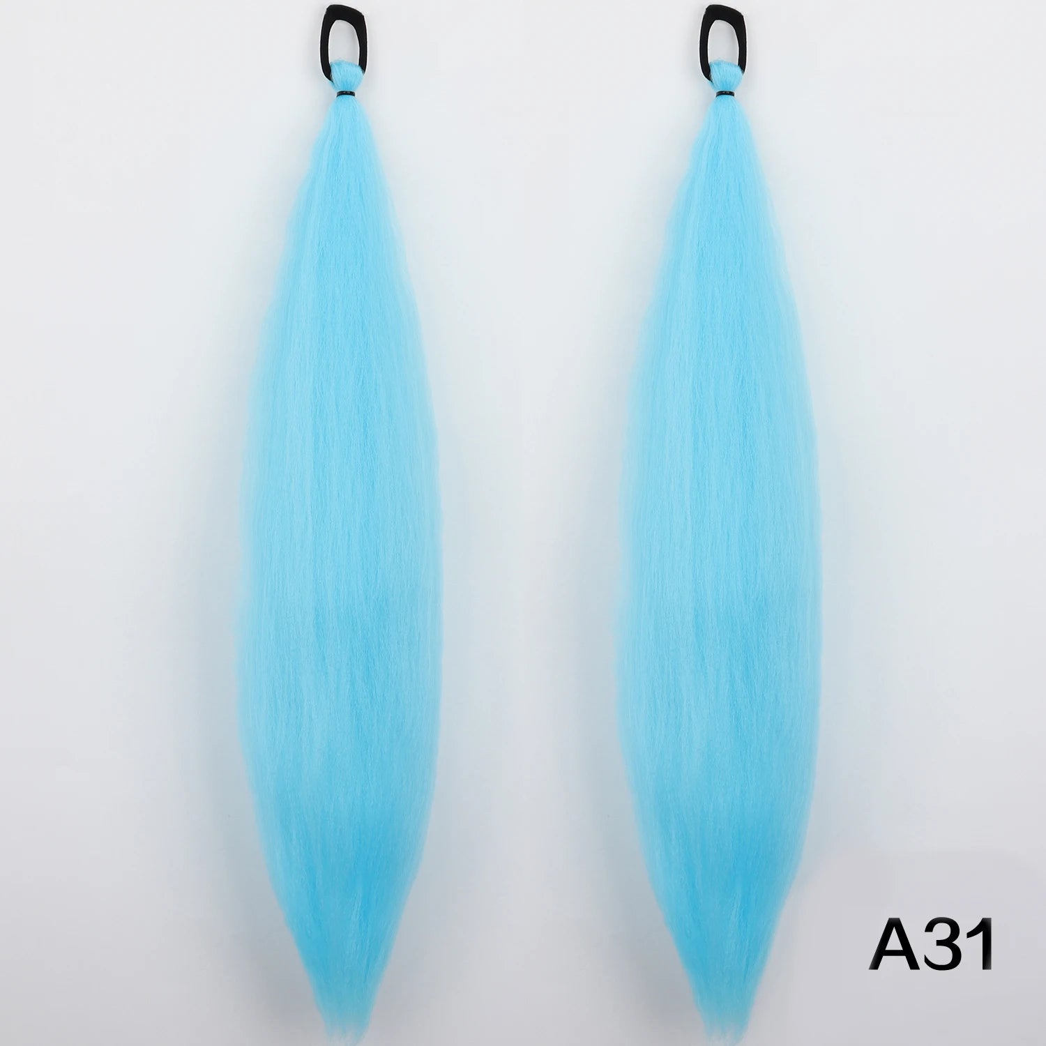 Braided Synthetic Ponytail Extension with Elastic Band – Long Kinky Straight High-Temp Hairpiece for Women & Girls (Pink Purple Blue)