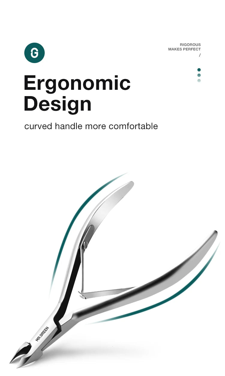MR.GREEN Stainless Steel Cuticle Nippers - Precision Cuticle Clippers & Trimmer for Manicure Pedicure