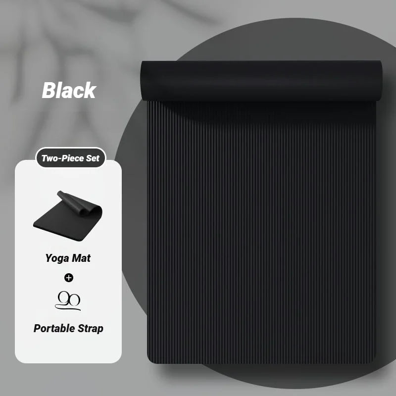 2-Piece Thick NBR Yoga Mat Set 20mm — 200cm x 80cm (78.7in x 31.5in) Non-Slip Pilates & Gym Mat