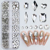 Mini Caviar Beads Nail Art 12-Grid Gold and Silver Micro Ball Charms 0.5–3mm (0.02–0.12in) with Magnetic Picker Pen