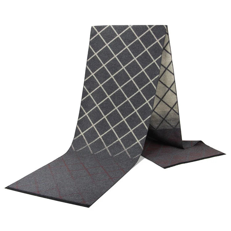 Men's Cashmere-Feel Scarf 180 x 31 cm (71 x 12 in) Plaid Stripe Pashmina Shawl Warm Winter