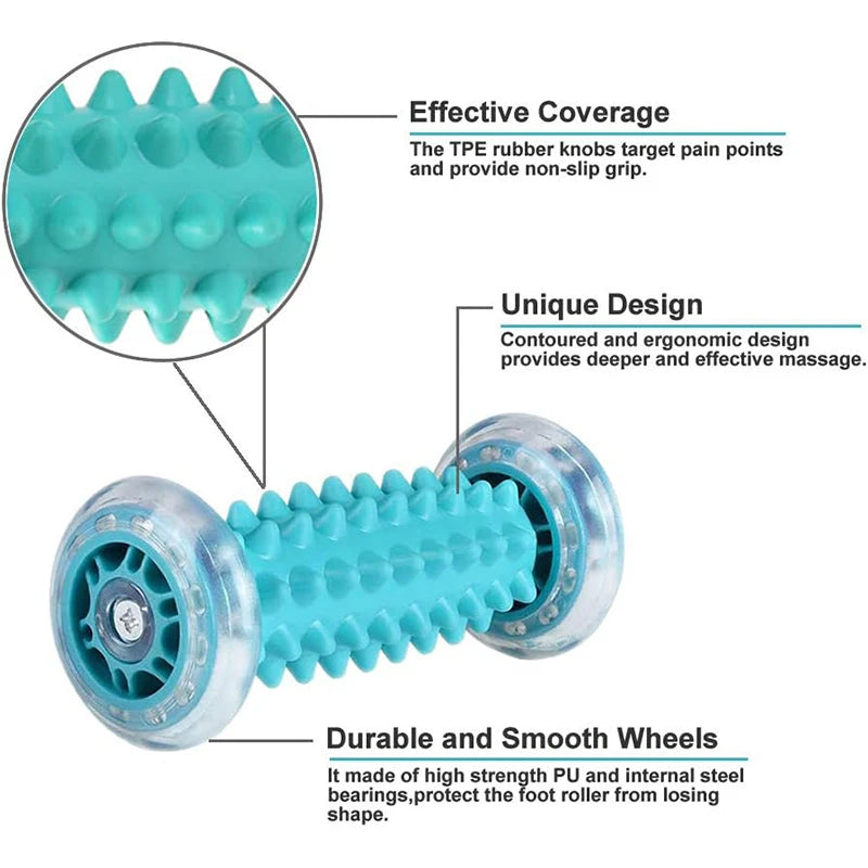 Foot Massage Roller and Spiky Massage Ball Set for Plantar Fasciitis Relief, Deep Tissue Acupressure for Feet Legs and Back