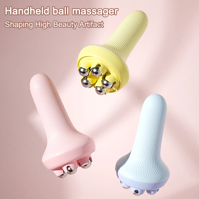 5-Bead Handheld Roller Massager for Legs & Abdomen - Muscle Relief & Abdominal Shaping, 7.5 x 7.5 x 14.5 cm (3 x 3 x 5.7 in)