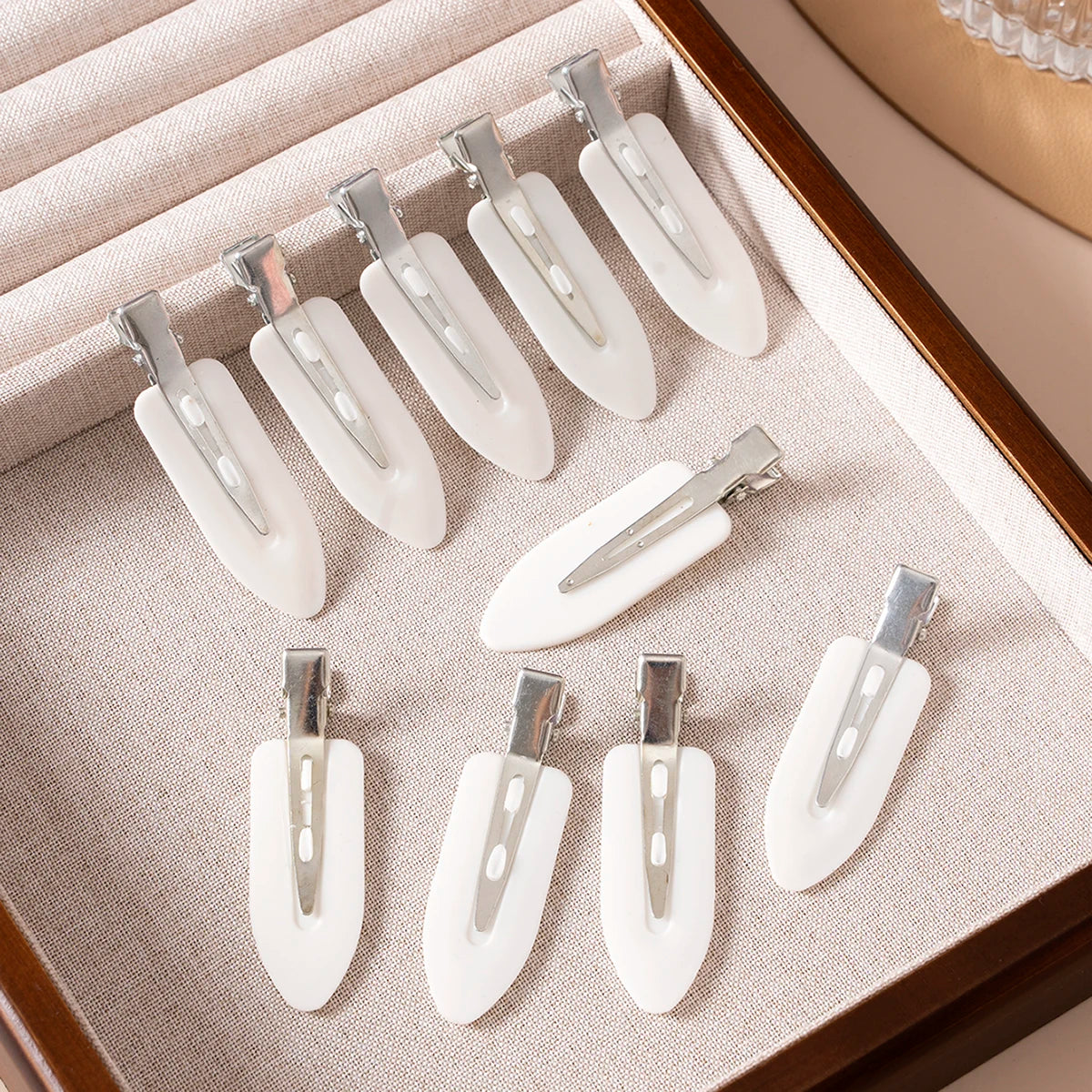 10-Pack No-Bend Seamless Hair Clips for Side Bangs, Floral Rhinestone Barrettes for Makeup & Face Washing