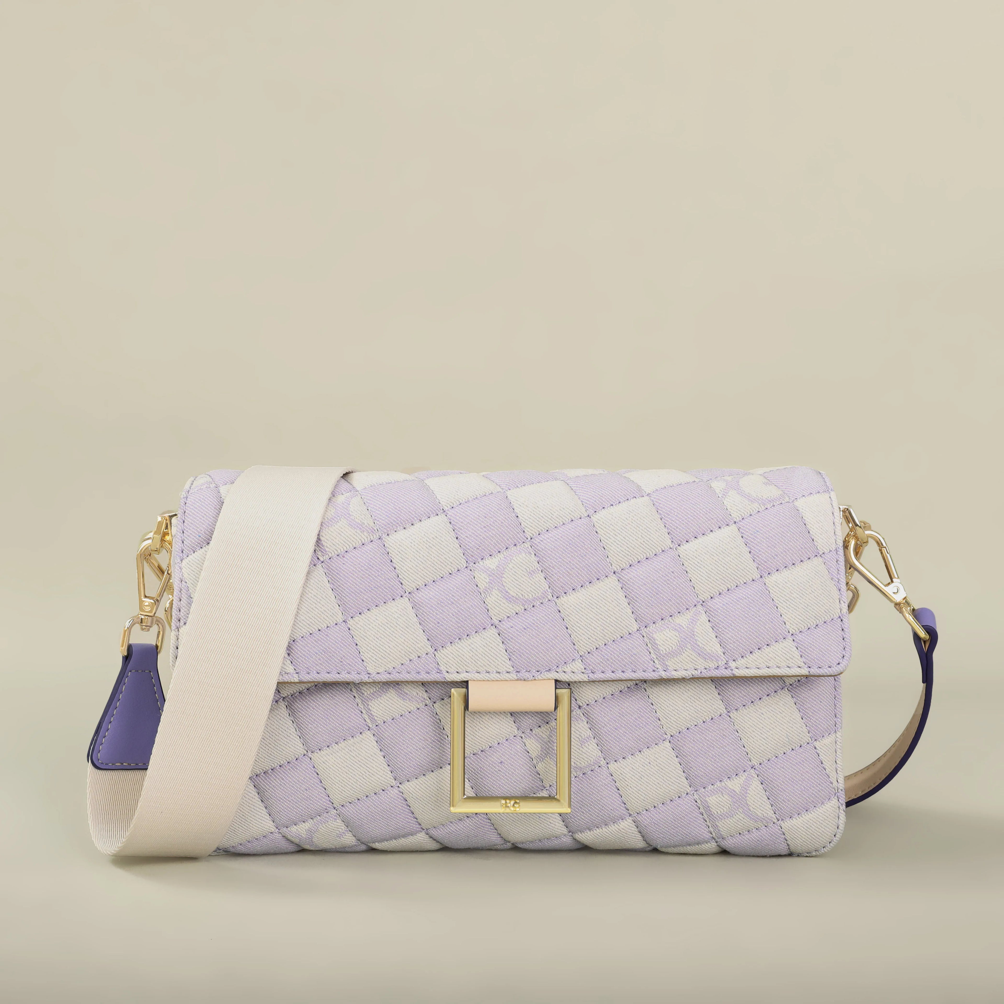 PG PATSY GARIS Women's Designer Embroidered Crossbody Bag – Luxury Geometric Shoulder Satchel