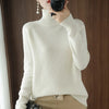 Women's Merino-Blend Mock Neck Sweater - Soft Long-Sleeve Pullover, Casual Solid Knit (Autumn/Winter)