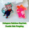 Personalized Acrylic Pet Photo Keychain - Custom Cat & Dog ID Charm, Holographic Name Tag