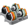 Adjustable Dumbbell Set 25-55 lbs (11-25 kg) Fast-Adjust Anti-Slip Handle Compact Home Gym