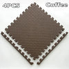 EVA Interlocking Floor Tile 30×30×1 cm (11.8×11.8×0.4 in) Leaf Texture Non-Slip Shock-Absorbing Gym, Yoga & Baby Play Mat
