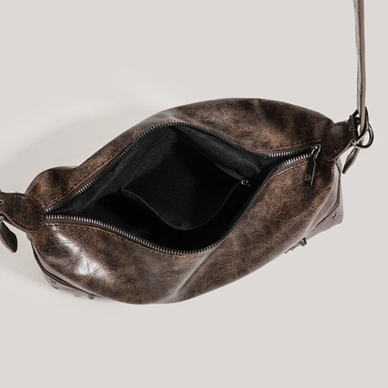 PU Leather Baguette Bag – Women's Zipper Shoulder & Crossbody Handbag for Everyday Use & Gifts