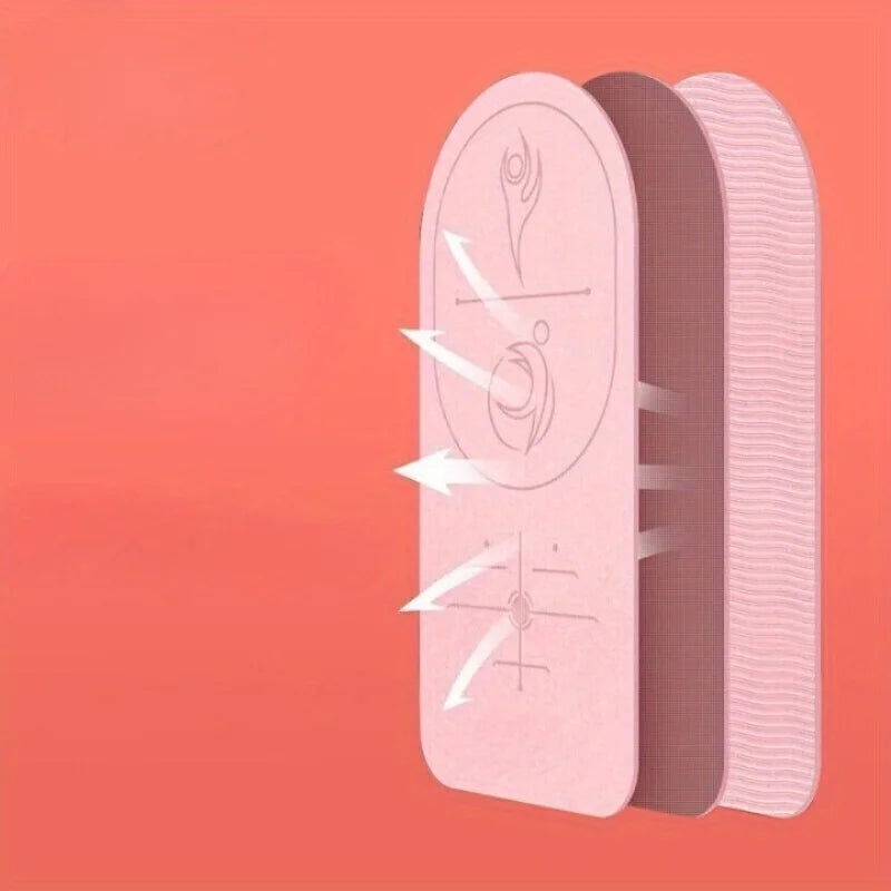 72 x 31 in (183 x 79 cm) Thickened Anti-Slip Shock-Absorbing Yoga Mat - Soundproof Fitness Mat for Indoor Exercise