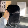 Real Mink Fur Crossbody Bag for Women – Phone Shoulder Messenger Winter Handbag