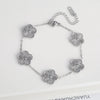 Adjustable Stainless Steel Five-Flower Clover Bracelet for Women Gold Rose Gold Silver