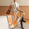 Luxury Horse Print Square Scarf - Vintage Imitation Silk Shawl Head Wrap, Windproof, 110 x 110 cm (43.3 x 43.3 in)