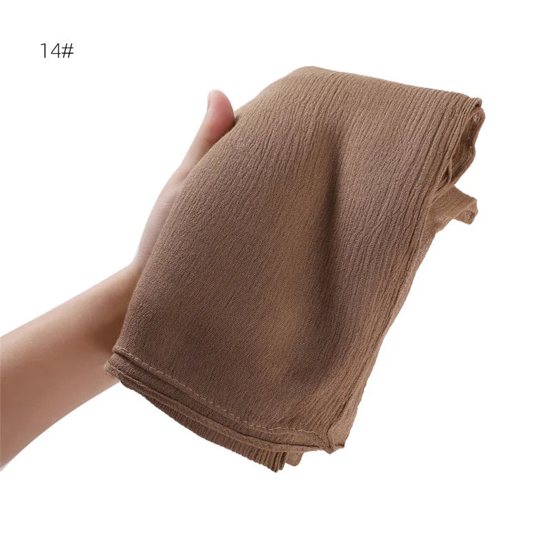Women's Large Solid Polyester Hijab Scarf 80 x 190 cm (31.5 x 74.8 in) Long Muslim Headscarf Wrap Shawl Turban