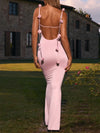 Women's Sleeveless Sweetheart Wrap Midi Dress — Solid A-Line Evening & Formal Gown