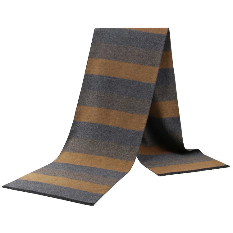 Men's Cashmere-Feel Scarf 180 x 31 cm (71 x 12 in) Plaid Stripe Pashmina Shawl Warm Winter