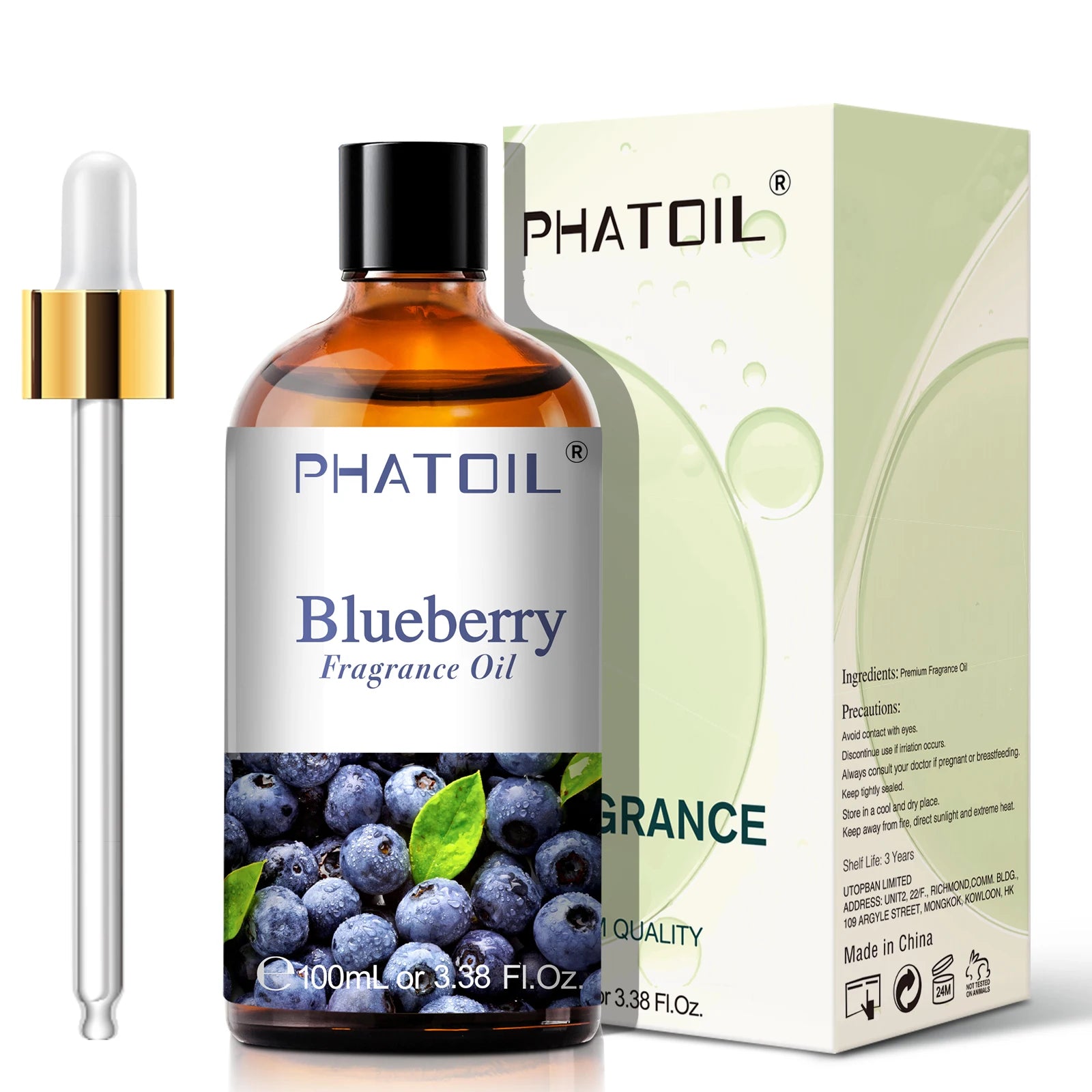 PHATOIL 100ml (3.4 fl oz) Fragrance Oil — Coconut, Peach, Blueberry, Mango, Apple, Banana, Grape, Lemon for Diffusers, Soap & Candle Making