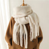 Cashmere-Feel Oversized Tassel Pashmina Shawl – 240 x 38 cm (94 x 15 in) Warm Winter Scarf for Women
