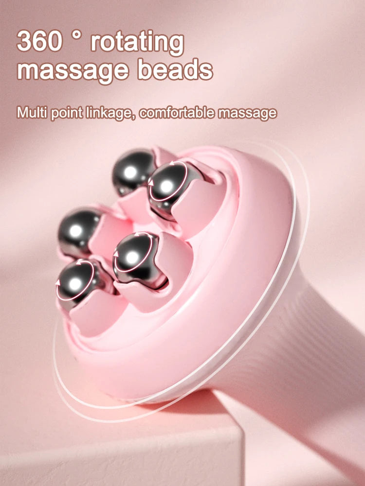 5-Bead Handheld Roller Massager for Legs & Abdomen - Muscle Relief & Abdominal Shaping, 7.5 x 7.5 x 14.5 cm (3 x 3 x 5.7 in)