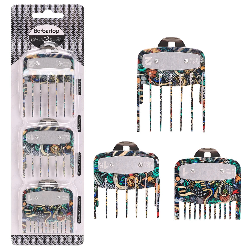 Barber Grade Stainless Steel Clipper Guide Comb Set 2/3/4-Pack Universal Fit Professional Trimmer Accessories