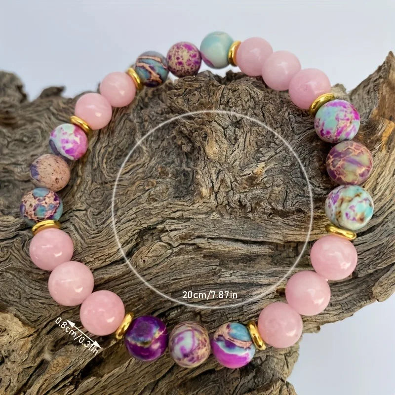 Attract Love Beaded Bracelet – Women's Imperial Jasper & Rose Quartz Gemstone Bracelet