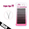 YY Shape Premade Volume Fan Faux Mink Lashes - Fox Eye Black/Brown, 8–15 mm (0.31–0.59 in), 12-Line, 2D/3D