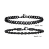2-Pack Men's Stainless Steel Chain Bracelets — Twist Rope & Cuban Link, Silver Gold Black, 18/21/23 cm (7.1/8.3/9.1 in)