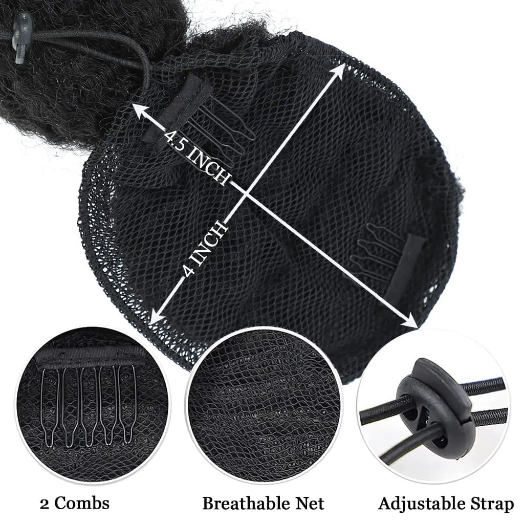 Drawstring Kinky Afro Bubble Ponytail Extension - Clip-In Natural Black