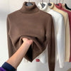 Women's Turtleneck Velvet Lined Knit Sweater - Thick Warm Slim Pullover