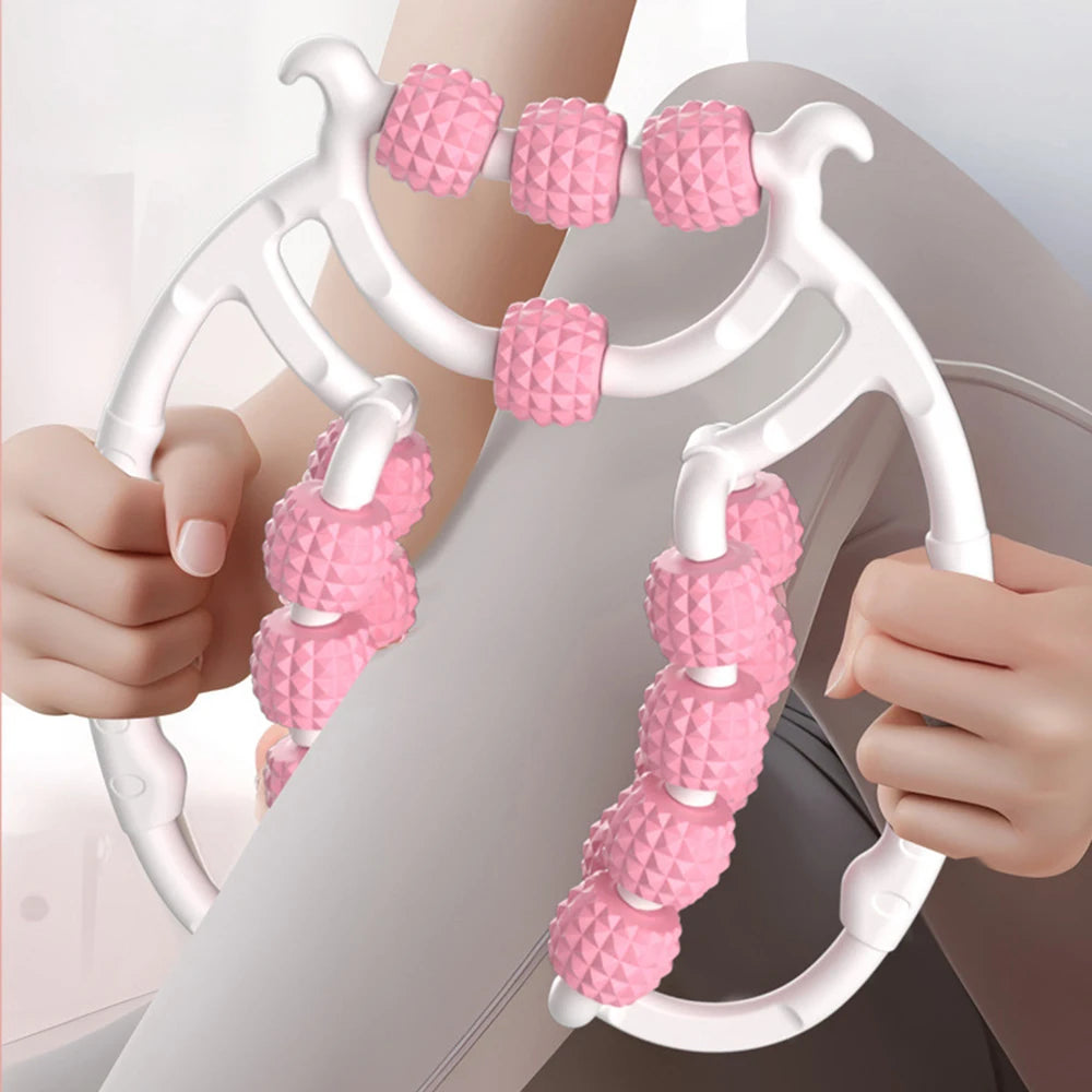 Dual-Ring 20-Roller Leg Massager & Thigh/Kegel Exerciser — Anti-Cellulite Slimming Clamp for Home