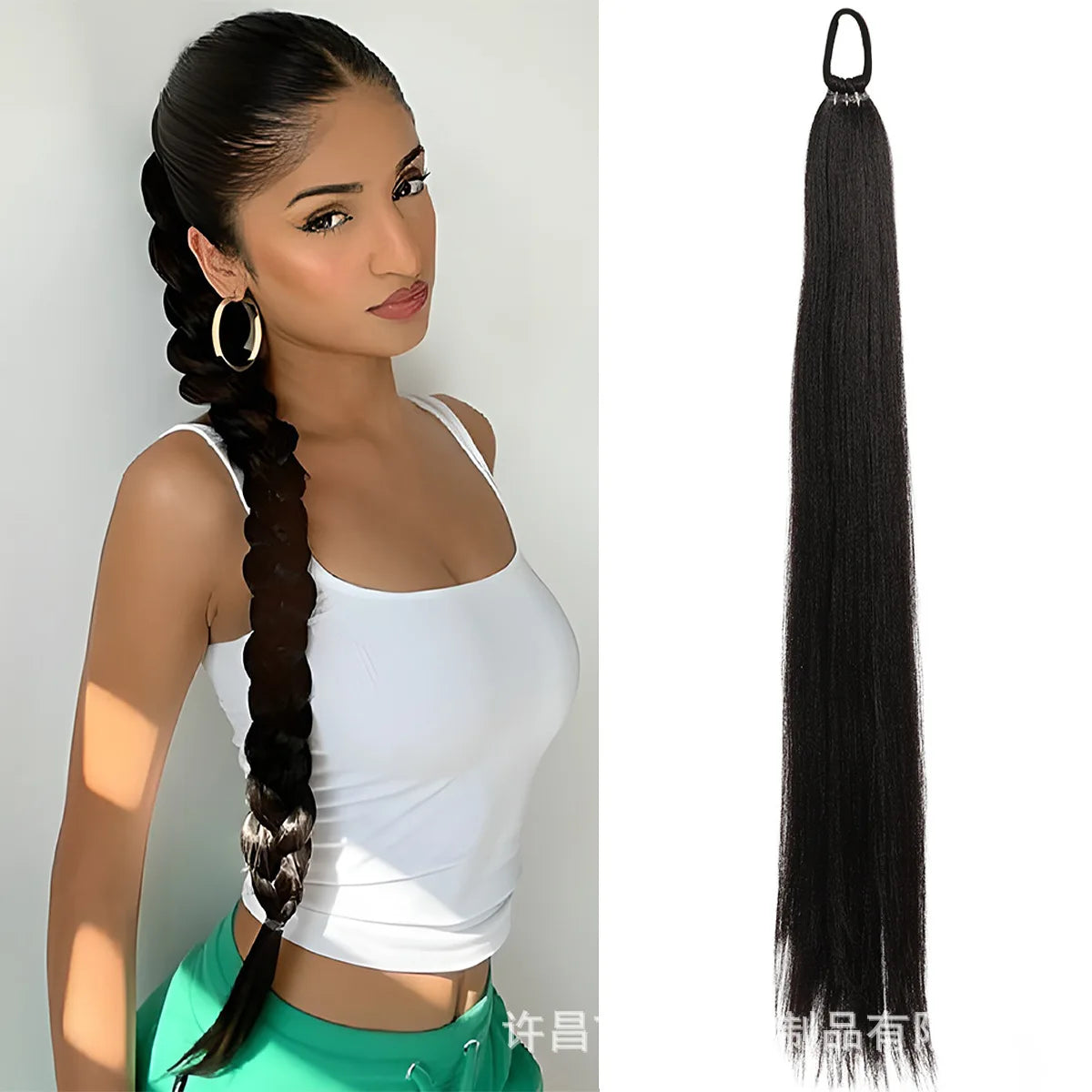 28 Inch Synthetic Straight Ponytail With Elastic Hair Rope Hair Extensions Fashionable For Daily Use Party Hair Accessories