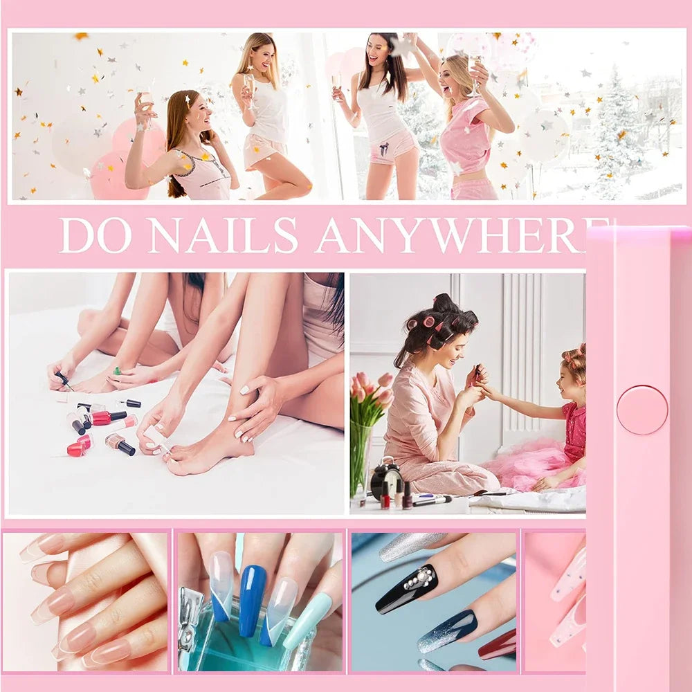 Portable Handheld Mini UV LED Nail Lamp – USB Type-C Rechargeable 3W Gel Polish Dryer for Quick Cure