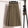 Plus Size A-Line Tea-Length Skirt (0XL–4XL) – Casual Chic Autumn/Winter Polyester