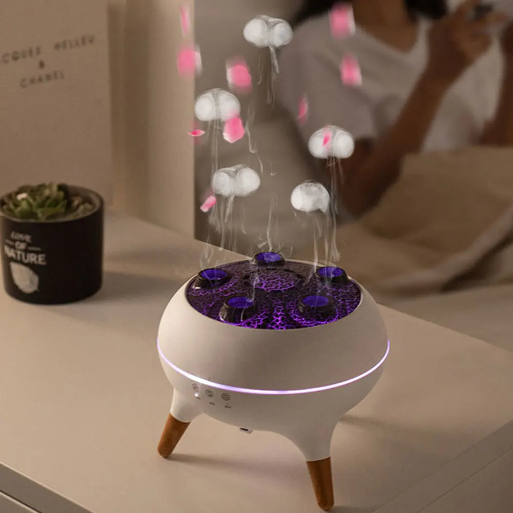 Jellyfish 250ml Aromatherapy Diffuser Remote Control Cool Mist Humidifier with Colorful Night Lights