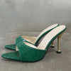 Crocodile-Embossed Stiletto Sandals – 8 cm (3.15 in) High Heel Slip-On Pointed Peep Toe Party Shoes