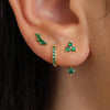 3-Pair Zircon Huggie Hoop Earrings for Women, 8mm (0.31 in) Stainless Steel Cartilage Piercing Set