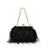 Luxury Faux Fur Evening Bag for Women Fluffy Plush Shell Clutch Shoulder Crossbody